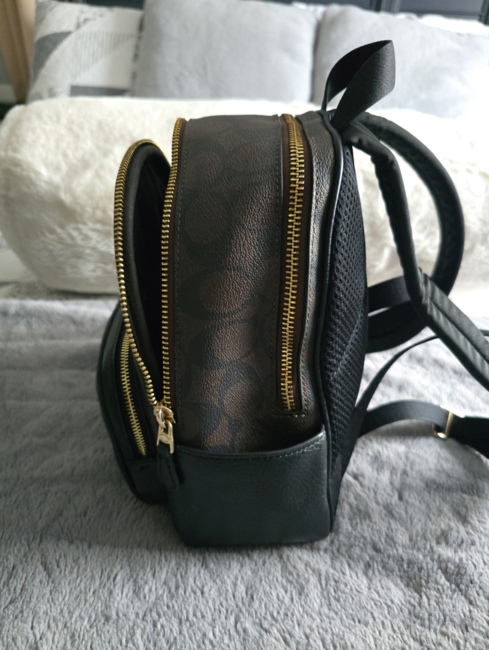 Coach Mini Backpack in Black and Brown Signature Print 💝 - Picture 3 of 10